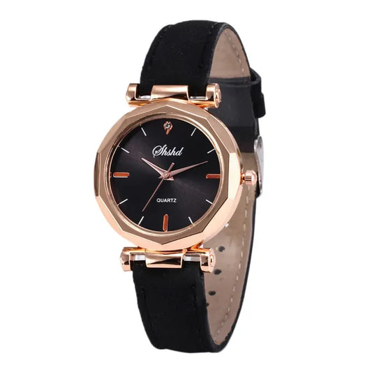 Fashion Women Leather Casual Watch Luxury Analog Quartz Crystal Wristwatch Luxury Women'S Casual Watches Watch for Women Relogio
